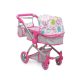 Moni Toys Pink rose játék mózes kosaras babakocsi