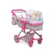 Moni Toys Pink rose játék mózes kosaras babakocsi