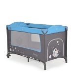 MONI Sleepy összecsukható luxus utazóágy 2 szint+pelenkázó+ játék kék