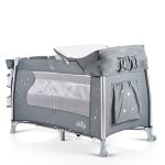 iSleep utazóágy, multifunkciós, pelenkázóval, játékkal, kupolával SZÜRKE