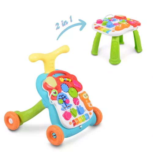 Moni Toys Music járássegítő műanyag 2in1 játszóasztal