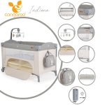 Cangaroo Indiana 2 szintes utazóágy tároló rekeszes szürke