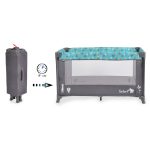 SAFARI utazóágy 1 szintes, zippes kibújóval, állatmintás TÜRKIZ/kék