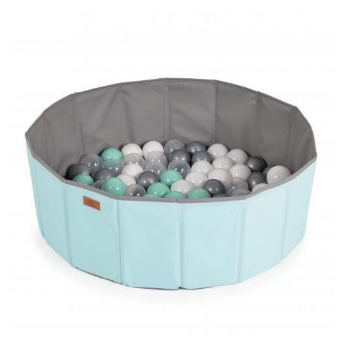 LABDAMEDENCE összecsukható 80cm + 90db 7cms labda MENTA/SZÜRKE