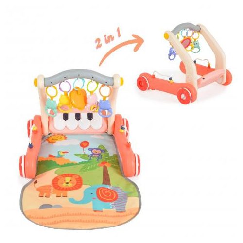 MONI MUSIC WALKER 2in1 járássegítő+játszószőnyeg PINK