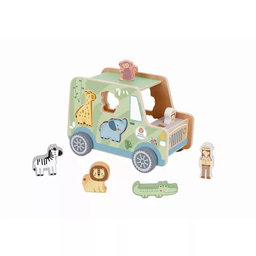 TOOKY Toy fa állatos formabedobó autó PASZTEL szín