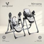 CANGAROO NIRVANA 2in1 etetőszék és hinta SZÜRKE