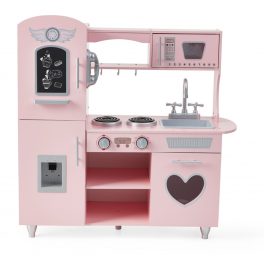 Fa kiskonyha berendezésekkel szivecskés PINK