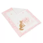Baba takaró SHERPA 80x110 cm erdei állatos PINK