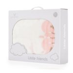 Baba takaró SHERPA 80x110 cm erdei állatos PINK