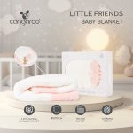 Baba takaró SHERPA 80x110 cm erdei állatos PINK