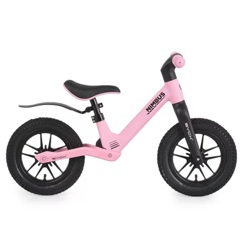 NIMBUS futóbicikli 12es fújható, világító kerekekkel PINK