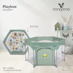 PLAYBOX utazó járóka 6szögletű ZÖLD