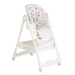 SURPRISE etetőszék szilikon tányérral, evőeszközzel, előkével FEHÉR