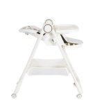 SURPRISE etetőszék szilikon tányérral, evőeszközzel, előkével FEHÉR