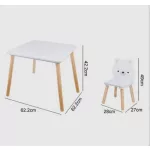 MONI fa kisasztal 2 székkel FEHÉR MACIS