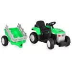 BO DALLAS elektromos traktor trélerrel 12V 140cm ZÖLD