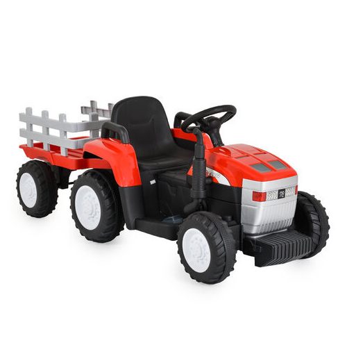BO DALLAS elektromos traktor trélerrel 12V 140cm PIROS