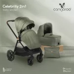 CELEBRITY multifunkciós 2 részes 2IN1 babakocsi szett ZÖLD