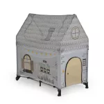 PLAYHOUSE összecsukható házikó utazóágy, tetővel, kibújóval SZÜRKE