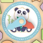 MONI fa puzzle óra pandás PASZTEL