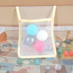 GAMEZONE összecsukható járóka szőnyeggel, 60 labdával 180x200 BÉZS