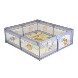   GAMEZONE összecsukható járóka szőnyeggel, 60 labdával 180x200 SZÜRKE
