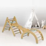 PIKLER fa mászóka 3in1 rámpával, létrával, híddal