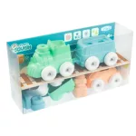 MOCHTOYS Play&Squish puha vonat és kocka szett 12db PASZTELL