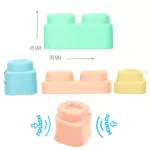 MOCHTOYS Play&Squish puha vonat és kocka szett 12db PASZTELL