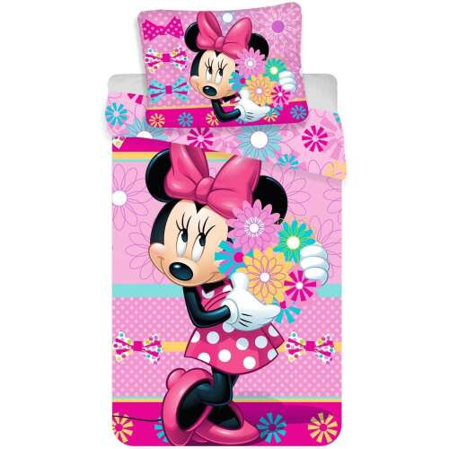 Disney Minnie Bows and flowers ágyneműhuzat 140×200cm, 70×90 cm