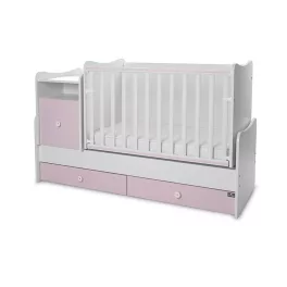   Lorelli Trend PLUS kombi ágy 70x165 - White & Orchid Pink ÚJ