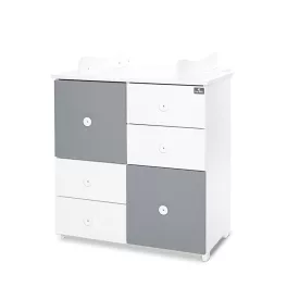 Lorelli Cupboard pelenkázó komód - White & Stone Grey ÚJ