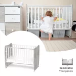 Lorelli Stars ringatható kiságy 60x120 - White / Artwood