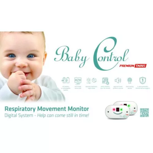 Baby Control Premium TWINS légzésfigyelő készülék 2 gyermek számára