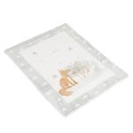 Baba takaró SHERPA 80x110 cm erdei állatos SZÜRKE