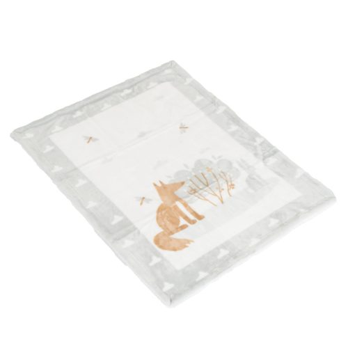 Baba takaró SHERPA 80x110 cm erdei állatos SZÜRKE