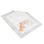 Baba takaró SHERPA 80x110 cm erdei állatos SZÜRKE