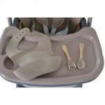 LINDO multifunkciós etetőszék kiegészítőkkel (előke, kanál, villa) BÉZS