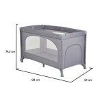 UNO utazóágy1 szintes zippes kibújóval SZÜRKE