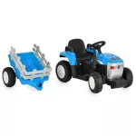BO DALLAS elektromos traktor trélerrel 12V 140cm KÉK